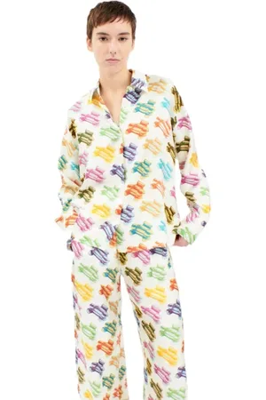 ODEEH Bluser & Skjorter, Dame, Flerfarvet, S, Uld, Poolstole Bluse Oversized Skulder