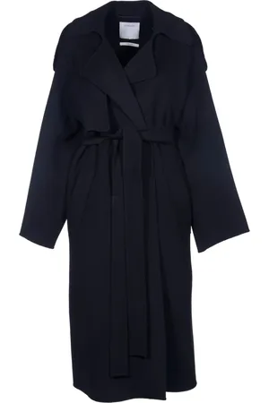 Sportmax Frakke, Dame, Sort, XS, Uld, Sort Uld Trenchcoat