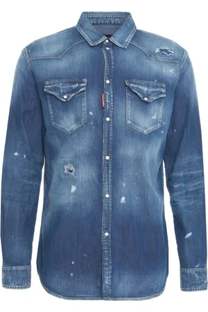 Dsquared2 Skjorte, Herre, Blå, XL, Denim, Blå Denim Relax Dan Skjorte