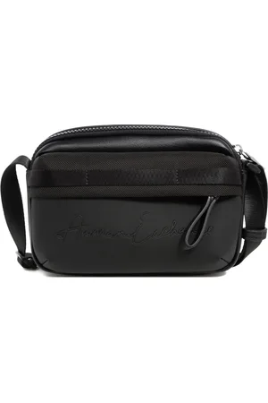 Armani Exchange Taske, Herre, Sort, ONE SIZE, Uld, Stilfuld Crossbody Taske med Justerbar Rem