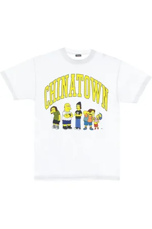 MARKET Top, Herre, Hvid, S, Bomuld, Simpsons Hvid Tee Kortærmet Crew