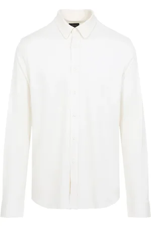BRIONI Skjorte, Herre, Hvid, XL, Luksuriøs Silkeskjorte Nøgen Neutrale