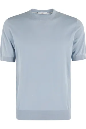 Paolo Pecora Strik, Herre, Blå, M, Rund hals sweater
