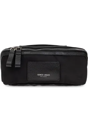 Giorgio Armani Taske, Herre, Sort, ONE SIZE, Kosmetikpose med logo patch