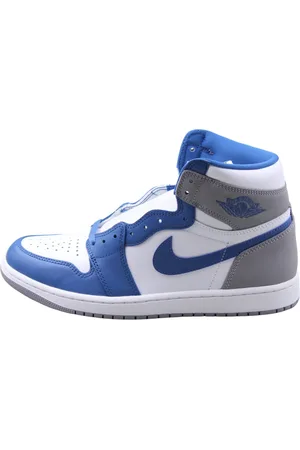 Jordan Sko, Herre, Blå, 50 1/2 EU, Læder, Retro High OG True Sneakers