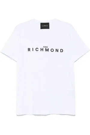 John Richmond Top, Herre, Hvid, S, Bomuld, Hvid T-shirt med unikt design