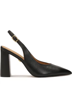 Kazar Sko, Dame, Sort, 38 EU, Læder, Sorte slingback pumps med en bred hæl