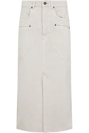 Isabel Marant Nederdel, Dame, , 2XS, Bomuld, Midi Nederdel i Britt Stil