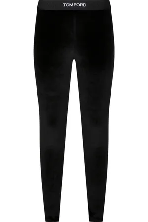 Tom Ford Bukser, Dame, Sort, XS, Uld, Lustrous Velour Leggings