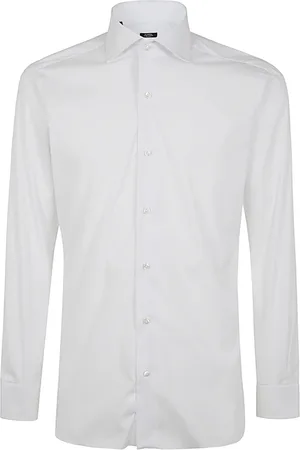 BARBA Skjorte, Herre, Hvid, 5XL, Afslappet hals skjorte til mænd