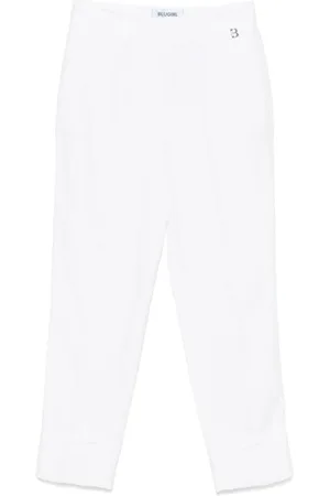 Blugirl Bukser, Dame, Hvid, L, Linned, Hvide Linnedbukser Elegant Stil