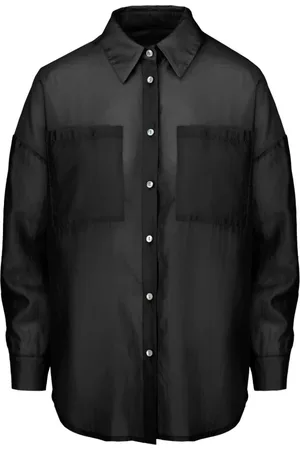 Bomboogie Bluser & Skjorter, Dame, Sort, S, Lyocell Voile Overshirt