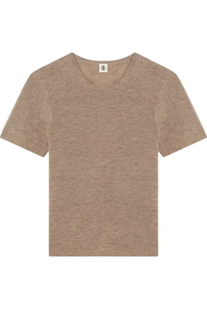 THE GARMENT Strik, Dame, Brun, XS, Uld, Kortærmet rund hals T-shirt