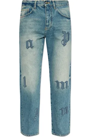 Palm Angels Jeans, Herre, Blå, W30, Bomuld, Jeans med Logo