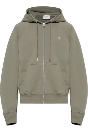 Ami Sweathshirts & Hoodies, Herre, Grå, S, Bomuld, Sweatshirt med logo
