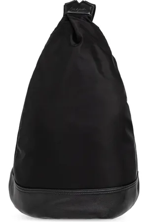 YOHJI YAMAMOTO Taske, Herre, Sort, ONE SIZE, Uld, Rygsæk med lærelementer