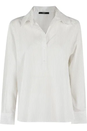 SEVENTY BY SERGIO TEGON Bluser & Skjorter, Dame, Hvid, M, Stribet Poplin Skjorte