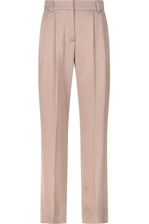 Luisa Cerano Bukser, Dame, Brun, S, Satin, Satin Straight-Cut Bukser