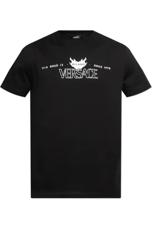 VERSACE Top, Herre, Sort, 3XL, Bomuld, T-shirt med tryk
