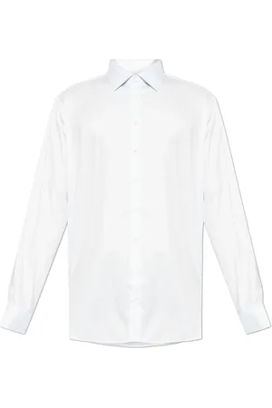 Giorgio Armani Skjorte, Herre, Hvid, 2XL, Bomuld, Skjorte med stribet mønster