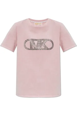 Michael Kors Top, Dame, Lyserød, M, Bomuld, T-shirt med applikationer