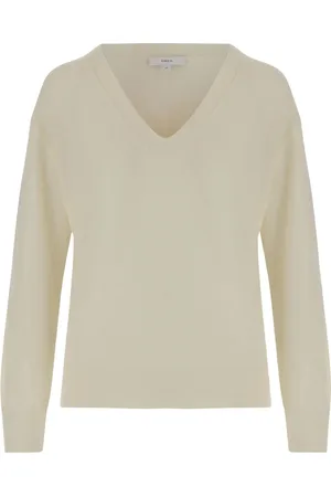 Vince Strik, Dame, , XL, Cashmere, Luksus Cashmere Silk V-Hals Sweater