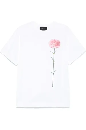 Simone Rocha Top, Dame, Hvid, S, Blomsterprint T-shirt