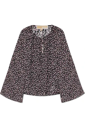 Michael Kors Bluser & Skjorter, Dame, Sort, M, Uld, Blomstret top
