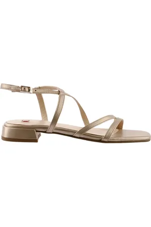 Högl Sko, Dame, , 38 1/2 EU, Uld, Gyldne metalliske sandaler med feminine remme