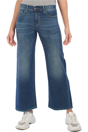 Emporio Armani Jeans, Dame, Blå, W27, Denim, Wide Leg Denim Jeans