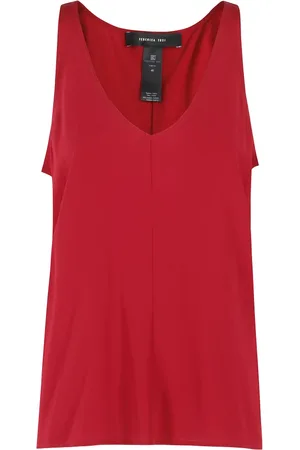 FEDERICA TOSI Top, Dame, Rød, 2XS, Elegant Crepe de Chine Bluse