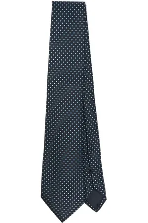 Giorgio Armani Tilbehør, Herre, Blå, ONE SIZE, Elegant Silkeslips til Mænd