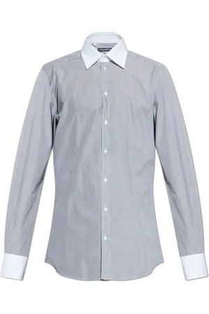 Dolce & Gabbana Skjorte, Herre, Blå, 3XL, Bomuld, Skjorte med stribet mønster