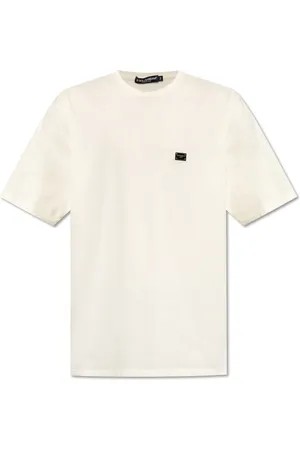 Dolce & Gabbana Top, Herre, , XS, Bomuld, T-shirt med logoapplikation