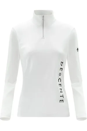 Descente Sport, Dame, Hvid, XS, Uld, Sporty T-Neck Basislag Top