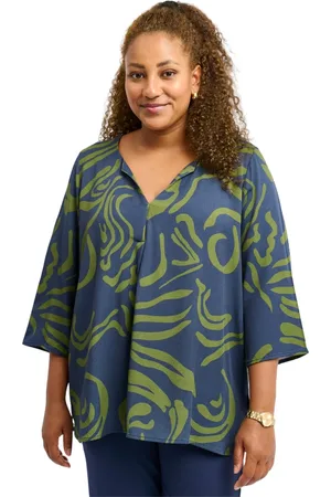 Pont Neuf Bluser & Skjorter, Dame, Blå, L, Uld, Grafisk Mønster Bluse Moude Navy Blå