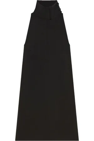 Courrèges Kjole, Dame, Sort, M, Polyester, Mockneck Kjole Tørklæde