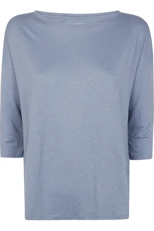 Majestic Top, Dame, Blå, S, Uld, Stilfuld Boat Neck Sweater
