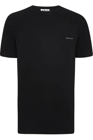 Kiton Top, Herre, Sort, M, Bomuld, Sort T-shirt med brystlomme