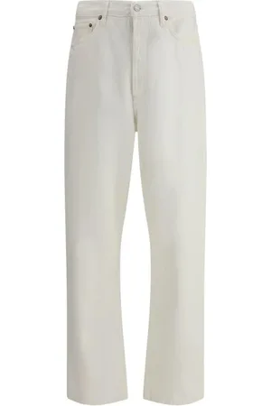 AGOLDE Jeans, Herre, Hvid, W33, Afslappede Loose Fit Jeans med Fem Lommer