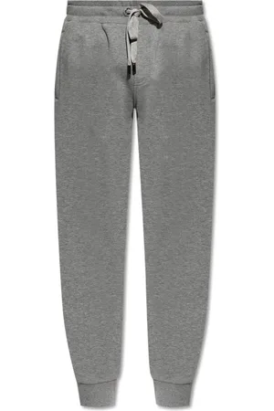 Dolce & Gabbana Bukser, Herre, Grå, L, Bomuld, Sweatpants med logo applikation