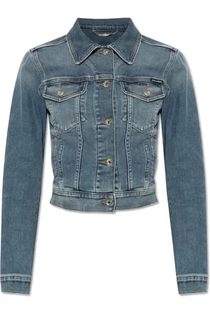 Dolce & Gabbana Jakke, Dame, Blå, 2XS, Denim, Denim jakke med vintage effekt