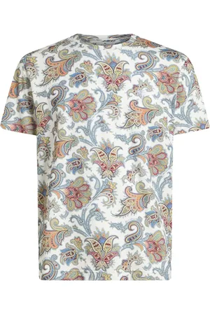 Etro Top, Herre, Flerfarvet, XL, Bomuld, Hvid Paisley Print Crewneck T-shirt