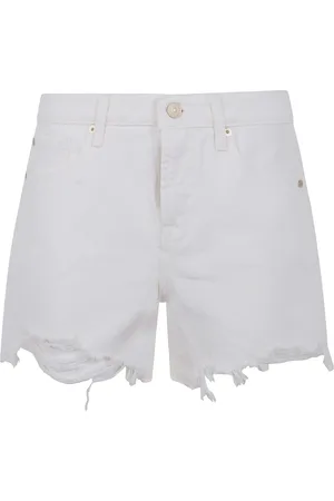 7 for all Mankind Shorts, Dame, Hvid, W25, Bomuld, Milkyway Distress Hem Lange Shorts