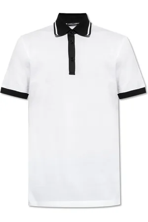 Dolce & Gabbana Top, Herre, Hvid, M, Bomuld, Polo med trykt logo