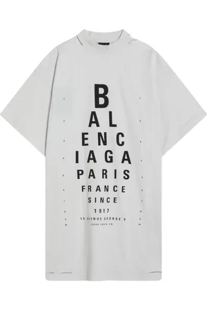 Balenciaga Top, Dame, Grå, S, Kortærmet rund hals T-shirt