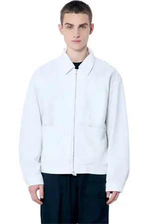 DRIES VAN NOTEN Jakke, Herre, Hvid, M, Bomuld, Klassisk jakke med lynlås og lommer
