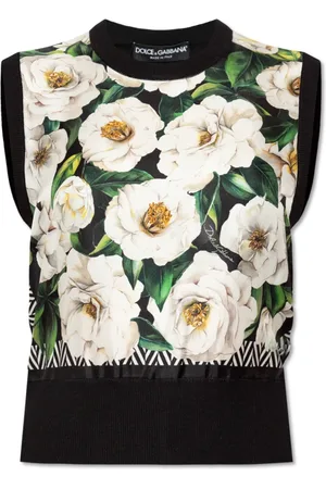 Dolce & Gabbana Top, Dame, Sort, S, Tyl, Ærmeløs silketop