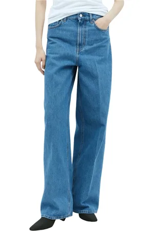 Totême Jeans, Dame, Blå, W27, Bomuld, Mid Rise Wide Leg Jeans