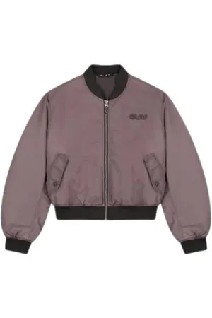 OLAF HUSSEIN Jakke, Dame, Lyserød, S, Vintage Retro Logo Bomber Jakke
